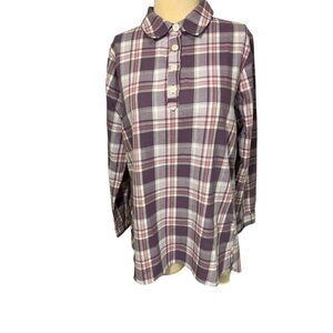 Christopher & Banks purple plaid pop over NEW Size Medium